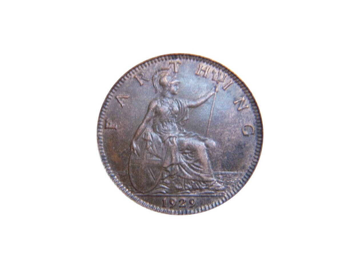 Image of 1929 Farthing Coin Featuring Britannia From The United Kingdom, Perfect For Birthdays , Anniversary & Within Jewellery