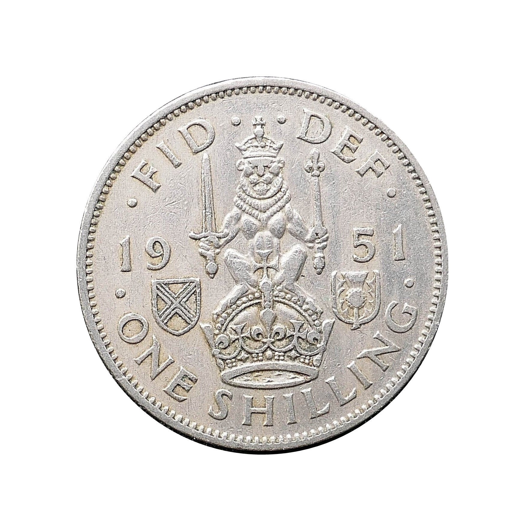 Image of 1951 Scottish Shilling Coin Great Britain From King George Vi, Perfect For Birthdays , Anniversary Or Craft & Jewellery