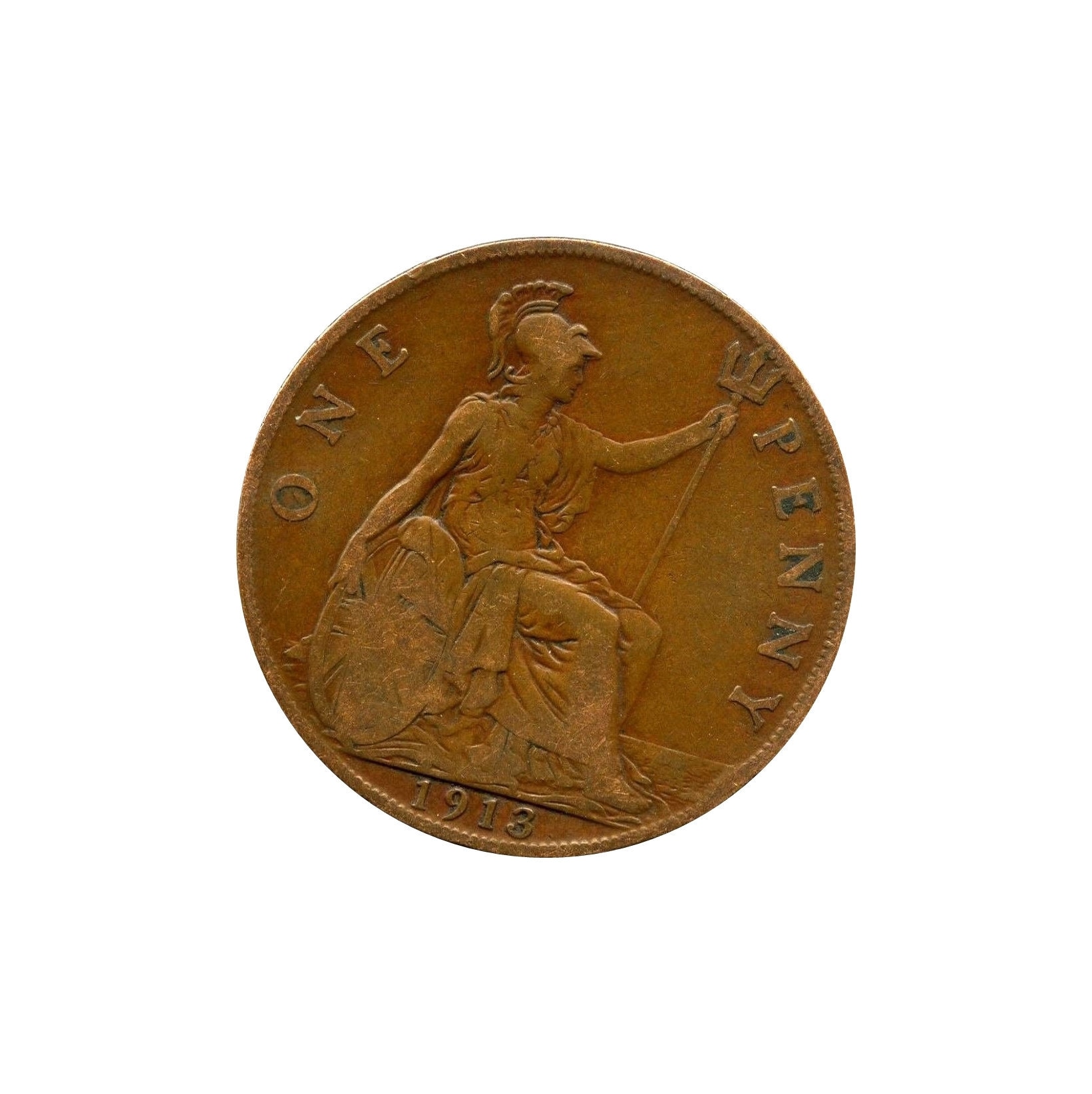 Image of 1913 One Penny Coin Great Britain From King George V , Perfect For Birthdays , Anniversary Or Craft & Jewellery