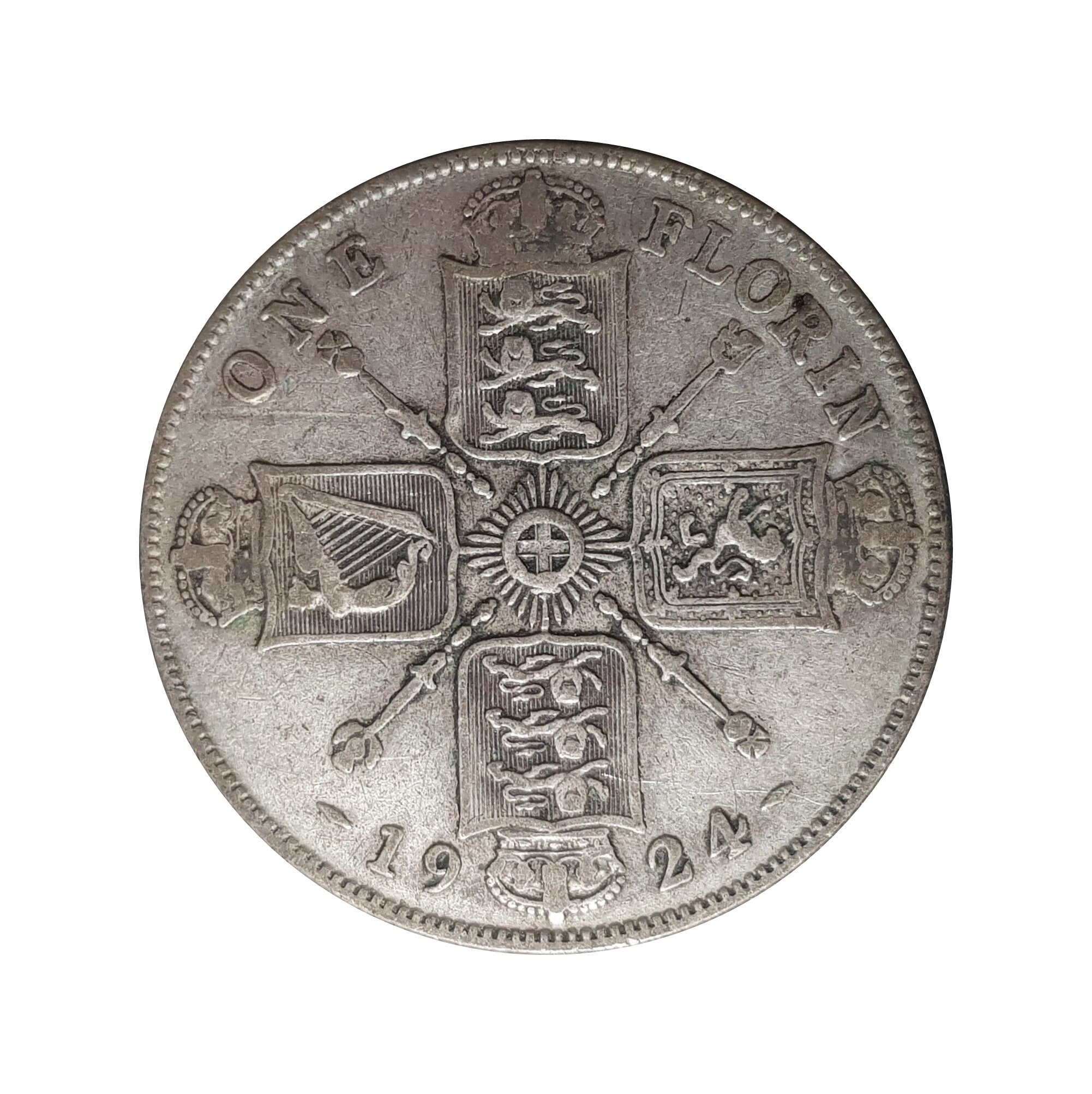 Image of 1924 Florin/Two Shilling Coin Great Britain From King George V, Perfect For Birthdays , Anniversary Or Craft & Jewellery