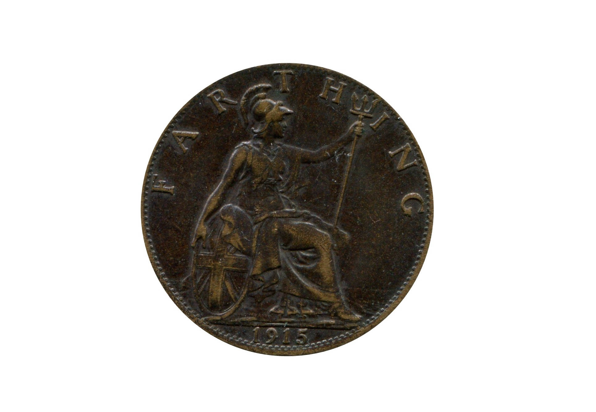 Image of 1915 Farthing Coin Featuring Britannia From The United Kingdom, Perfect For Birthdays , Anniversary & Within Jewellery