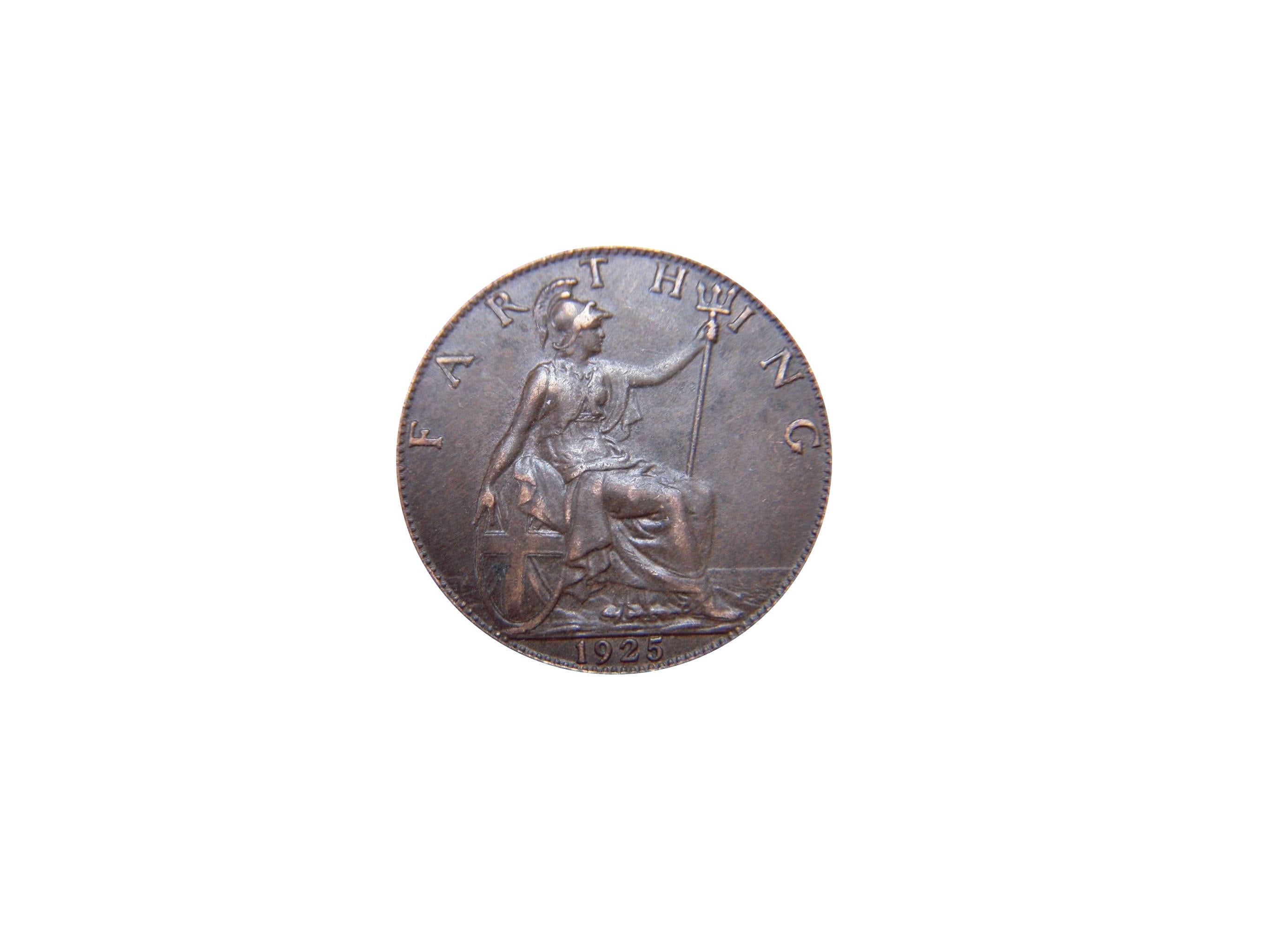 Image of 1925 Farthing Coin Featuring Britannia From The United Kingdom, Perfect For Birthdays , Anniversary & Within Jewellery