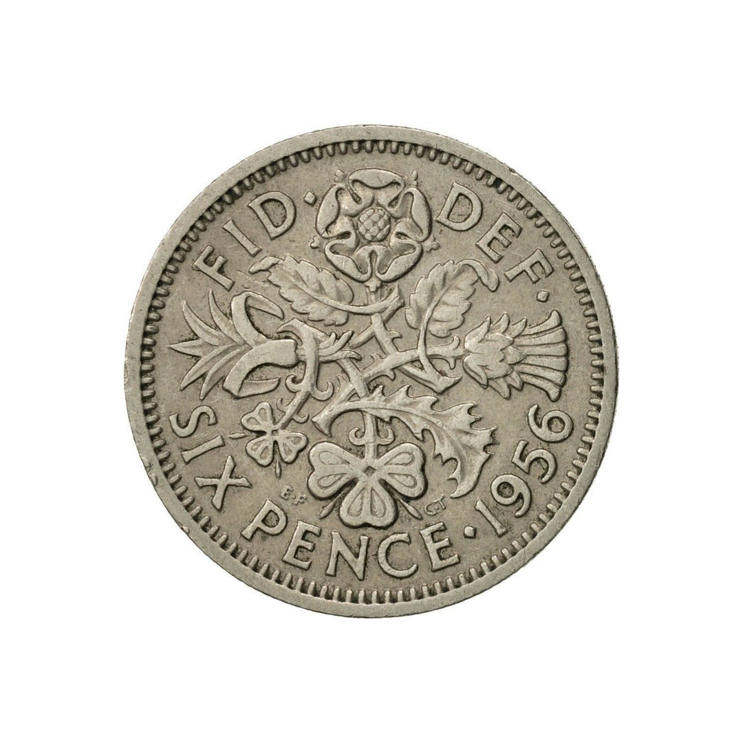 1956年のエリザベスです。 1956年 6ペンス硬貨 イギリス エリザベス2世女王より 誕生日、記念日