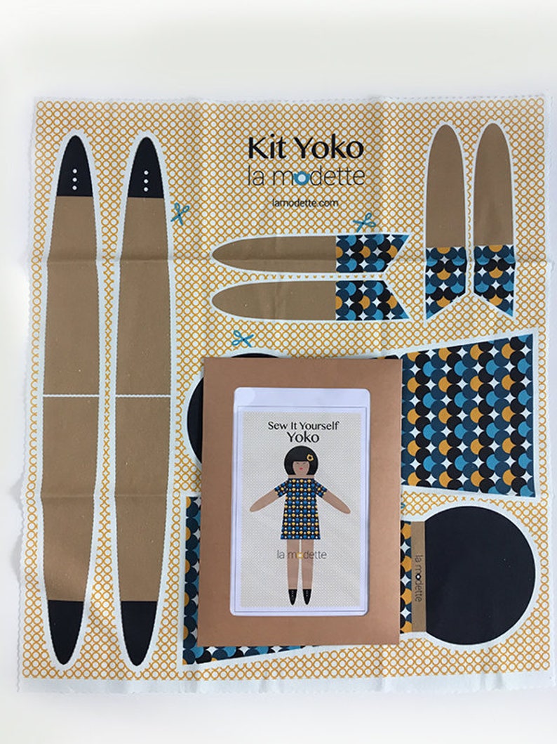 Doll sewing kit blanket  Yoko image 1