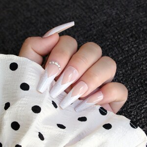 GREEN NAILS, LONG Press On Nails, Glue On Nails, Get Salon-Quality Nails At Home With Handmade Luxury Green Crystal Long Press-On Nails