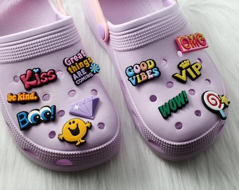 VIP Kiss Shoe Charms Shoe Clog Charm Fashion Croc Pins Control Charms Shoe Clips Kids Charms Meme Croc Charms Perfect Birthday Gift for Her