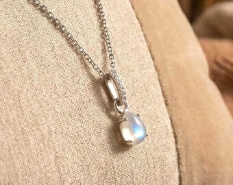 Silver Gemstone Necklace Pink Morganite, Sterling Silver Oval Morganite Necklace, Elegant Romantic Handmade Pendant Necklace Women Gift