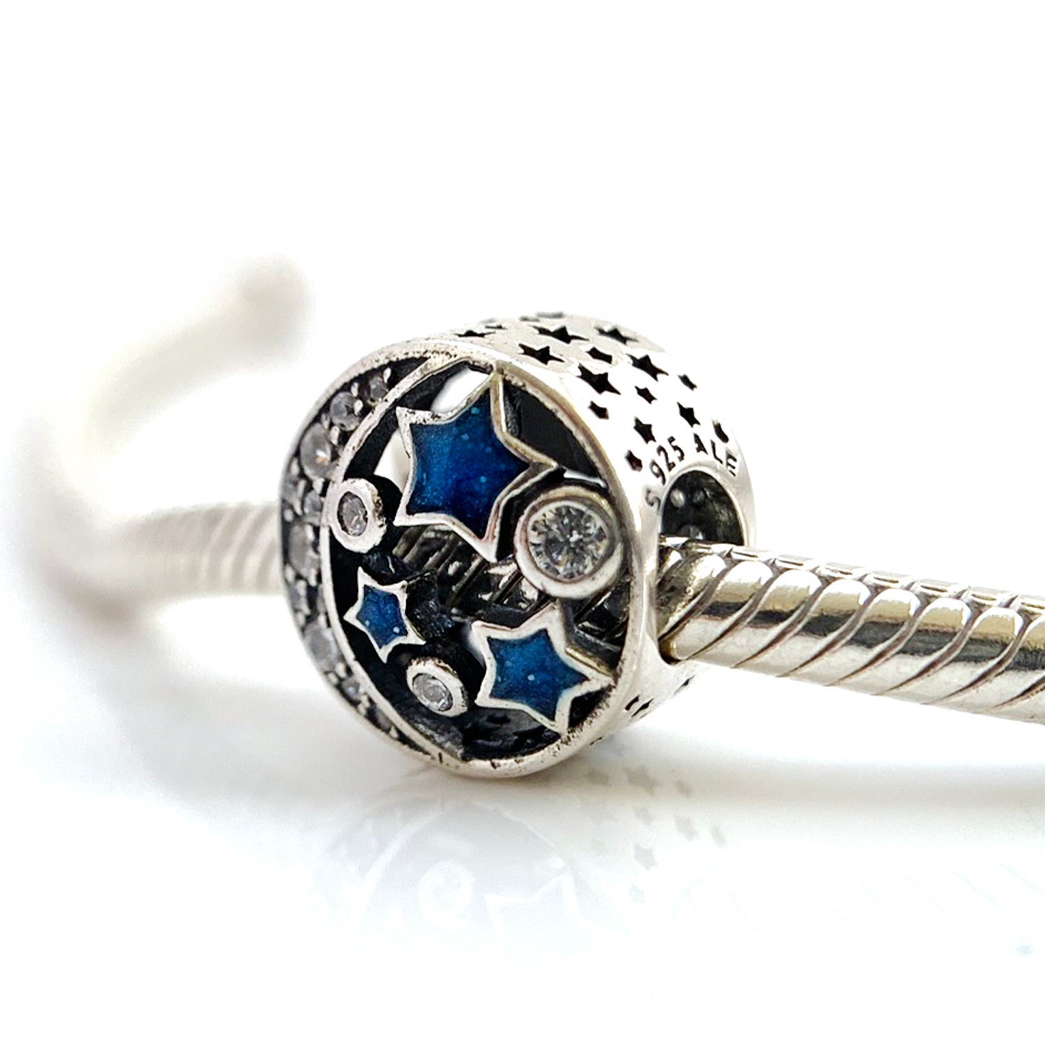 Authentic Pandora Charms 925 ALE Sterling Silver Sky Blue Etsy