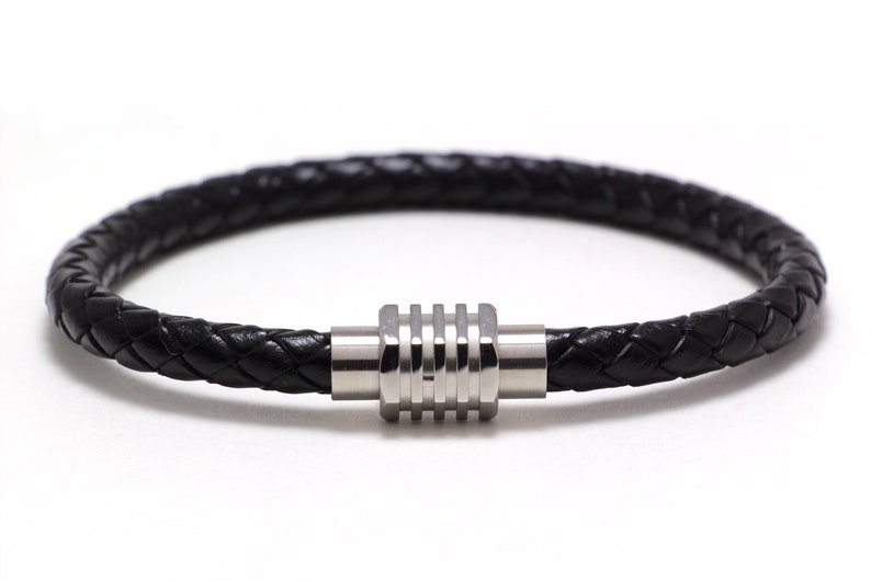 Stainless Steel Bracelet Men's Leather Etsy