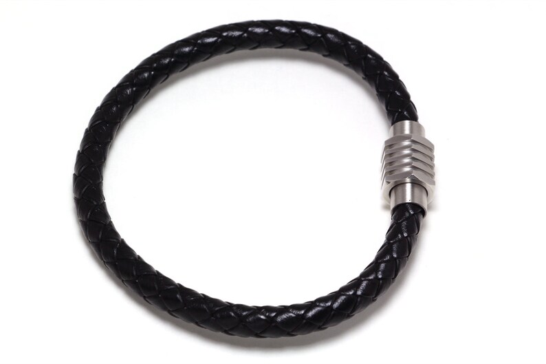 Stainless Steel Bracelet Men's Leather Etsy