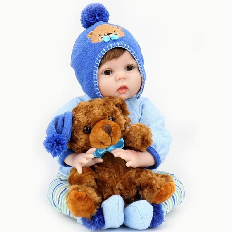 Vinyl Reborn Baby Toddler Girl Doll 22 Inches Vintage Toy Full Limbs Realistic Lifelike Handmade Toys Detail Clothes Bottle Gift For Kids