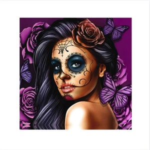 Sugar Skull Girl Diamond Painting Kit: 5D DIY Craft (40x40cm)