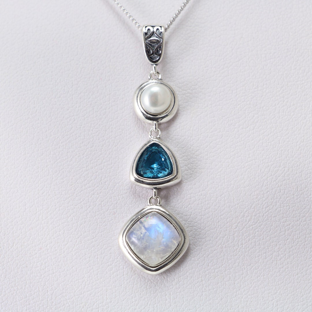 Natural MOONSTONE Necklace 925 Sterling Silver Moonstone - Etsy