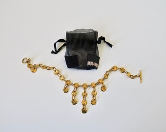 Collier Vintage Biche De Bere - Laiton Doré, Design Moderniste, Pièce D'occasion Unique