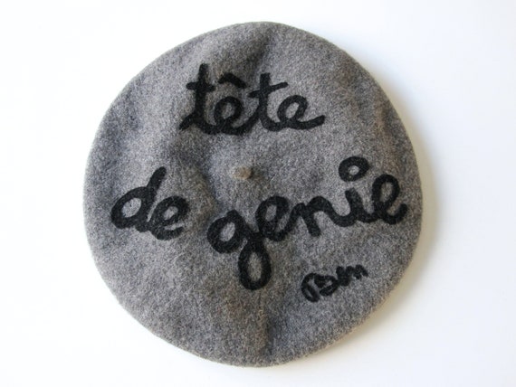 BEN VAUTIER Vintage wool beret meaning " Head of g