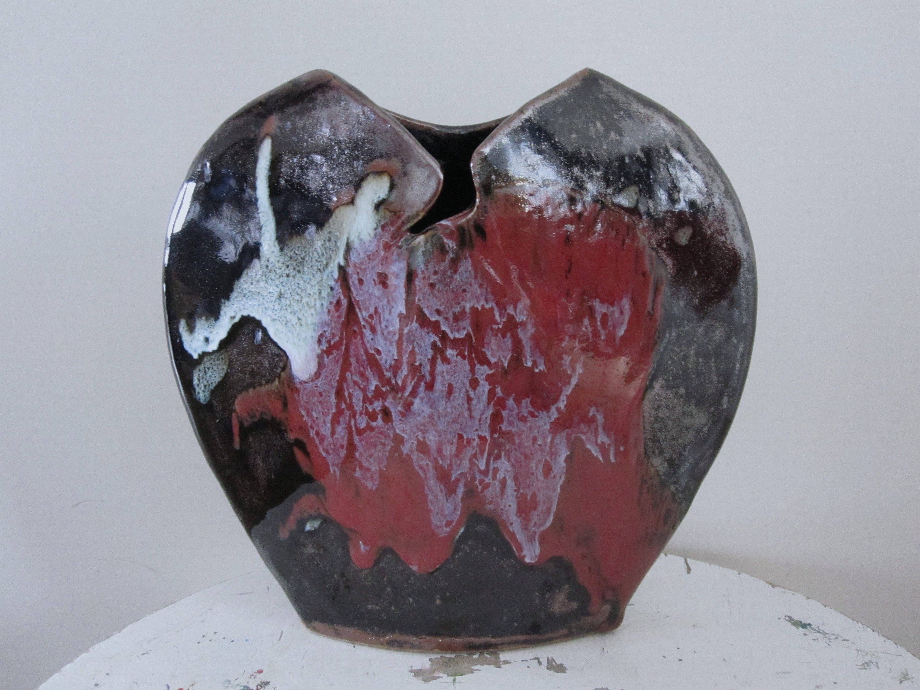 La Poterie de Saint Père Vase en Grès Émaillé Aux Inspirations Japonaise 1970 France