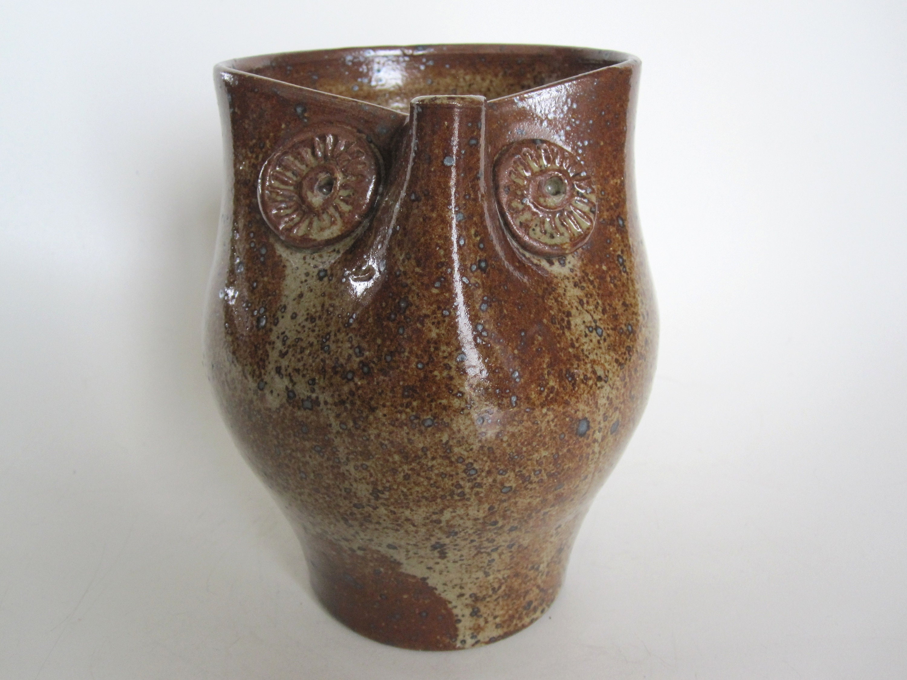 Pichet Chouette ou Hibou en Grès Pyrité Des Années 60 France Era Gustave Tiffoche, Bodin