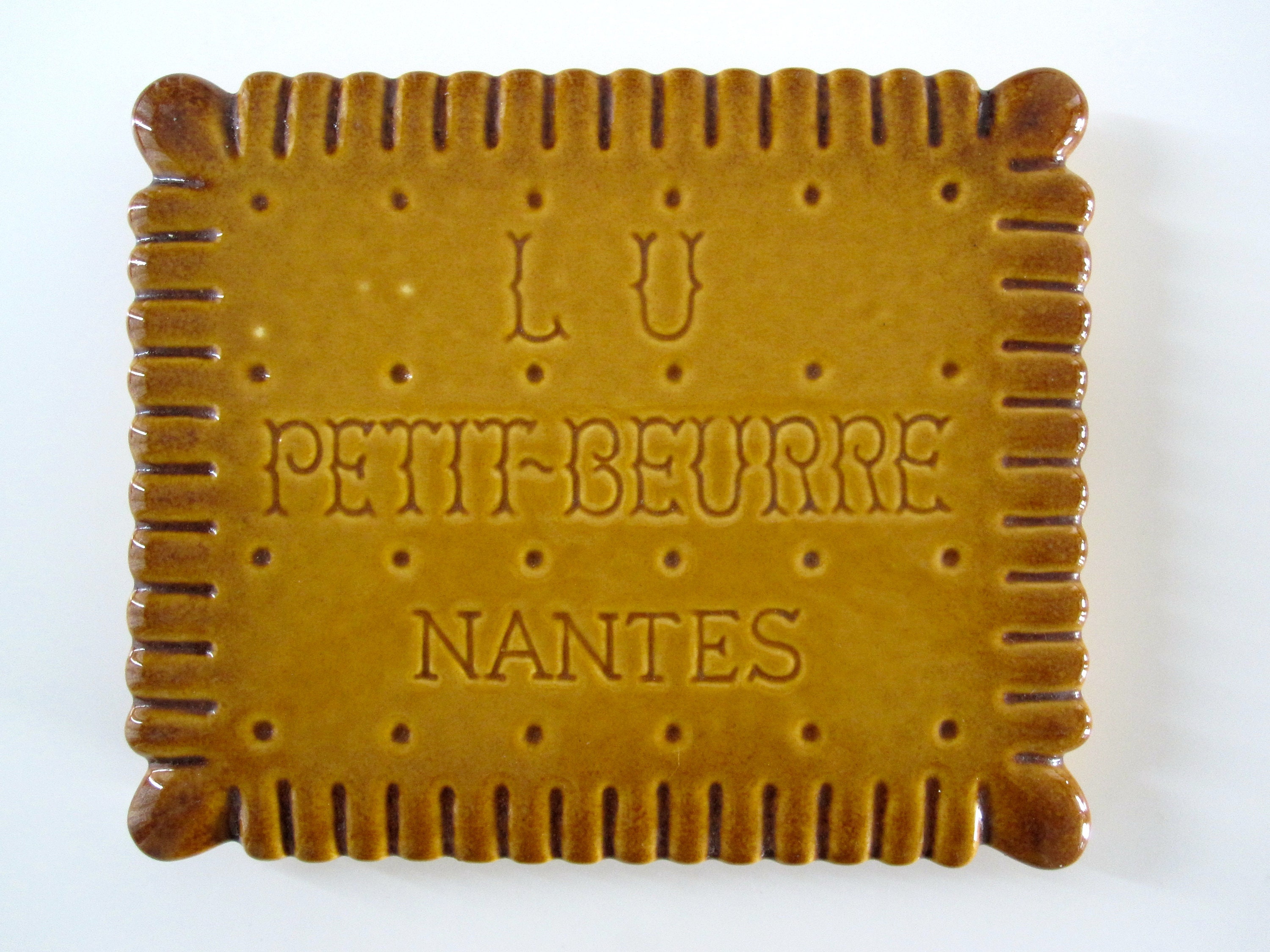 Petit Beurre de Lu Dessous Plat en Céramique Générale Biscuit Patrimoine Artistique Lu 1980
