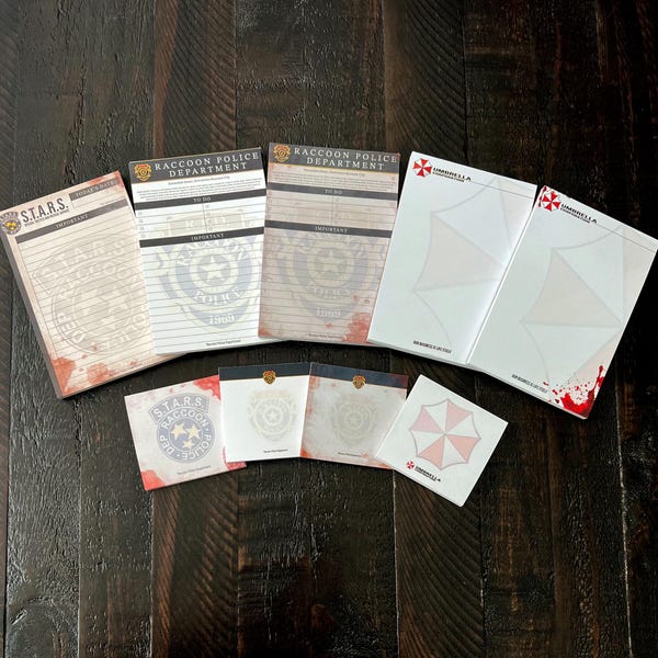 Resident Evil Sticky Notes, Notepads, Raccoon City, Umbrella Corp