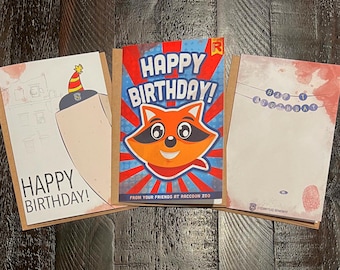 Happy Birthday, card, Resident Evil, Raccoon City, Leon, zombies, video, game, envelopes, gift, fan, cosplay, party, Jill, Lady Dimitrescu,