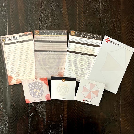Resident Evil Sticky Notes, Notepads, Raccoon City, Umbrella Corp
