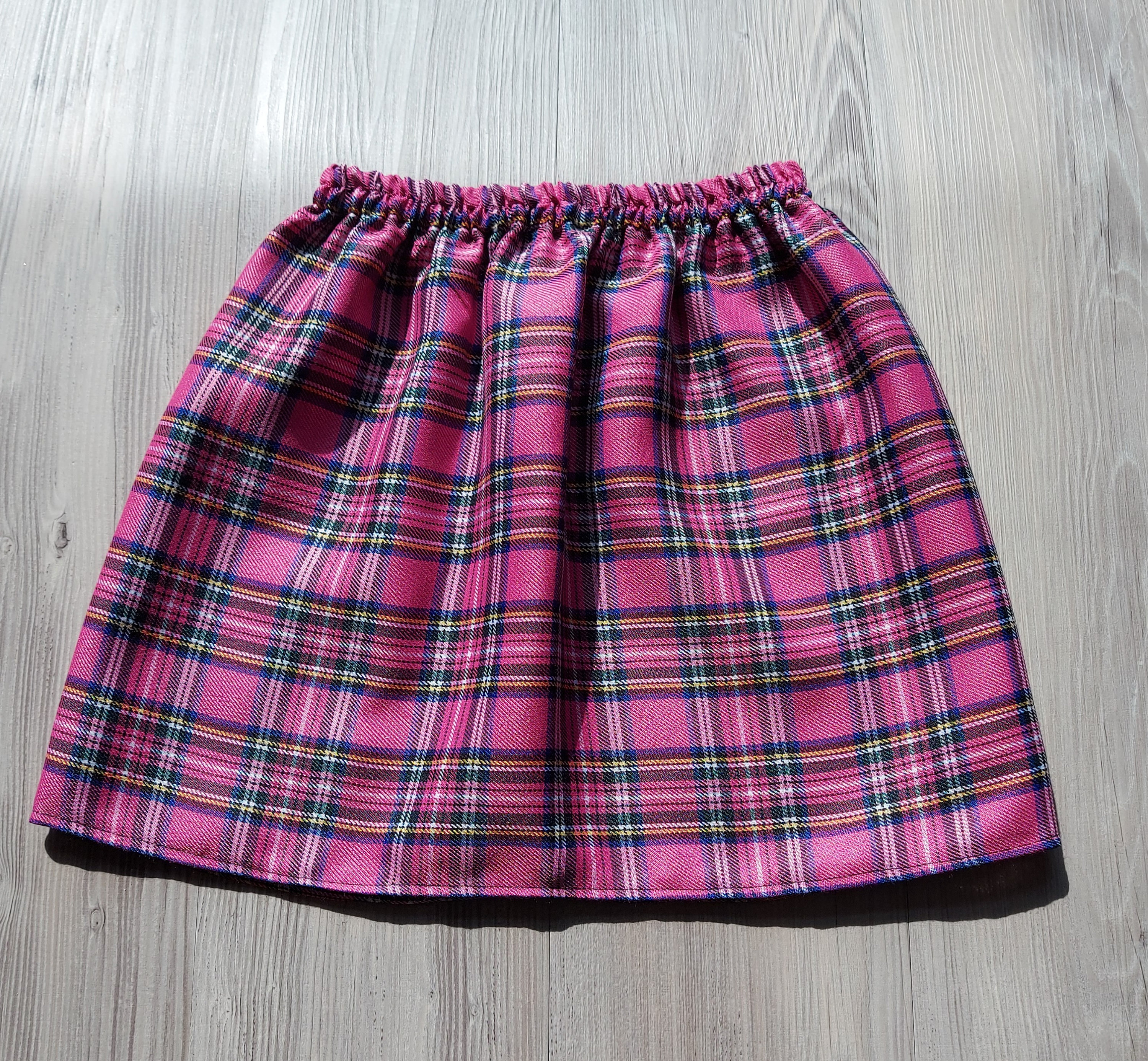 Girls Age 5 6 Years Pink Tartan Skirt Bag Hairclip Set Royal