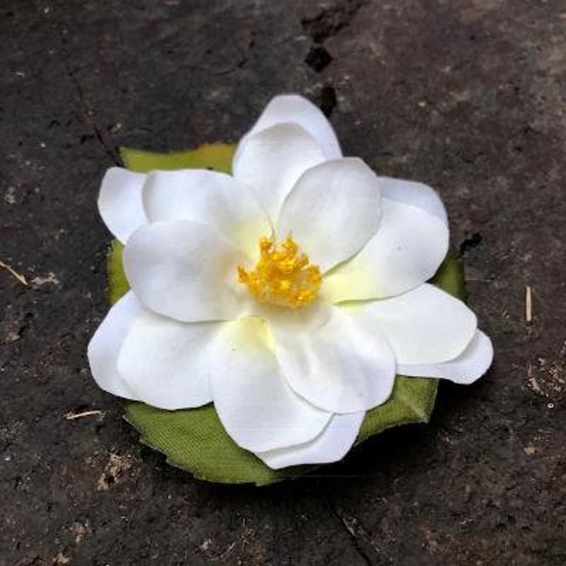 Ivory Lotus Flower Silk Flower Hair Clip