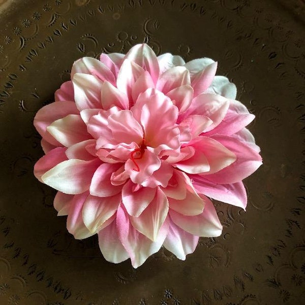 Pink Pinup, Bridal, Dance, Tropical Large Silk Flower Hair Clip