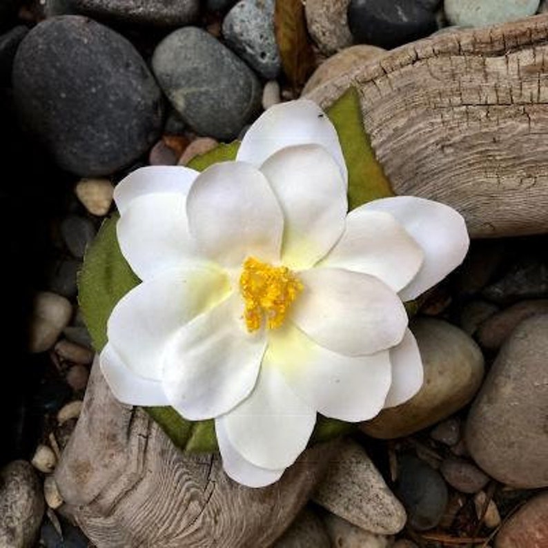 Ivory Lotus Flower Silk Flower Hair Clip