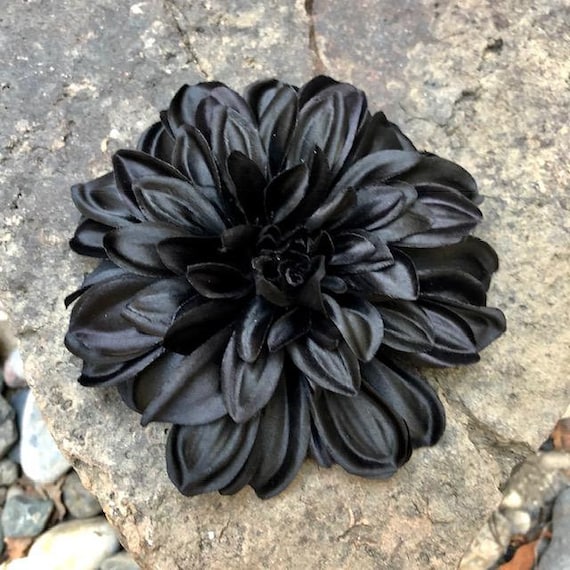 Black Dahlia Silk Flower Hair Clip - Etsy Canada