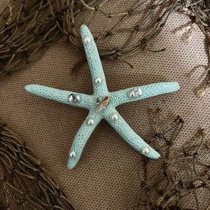 Starfish, Bridal, Mermaid, Ariel Turquoise Hair clip