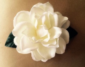 Gardenia Silk Flower Hair Clip