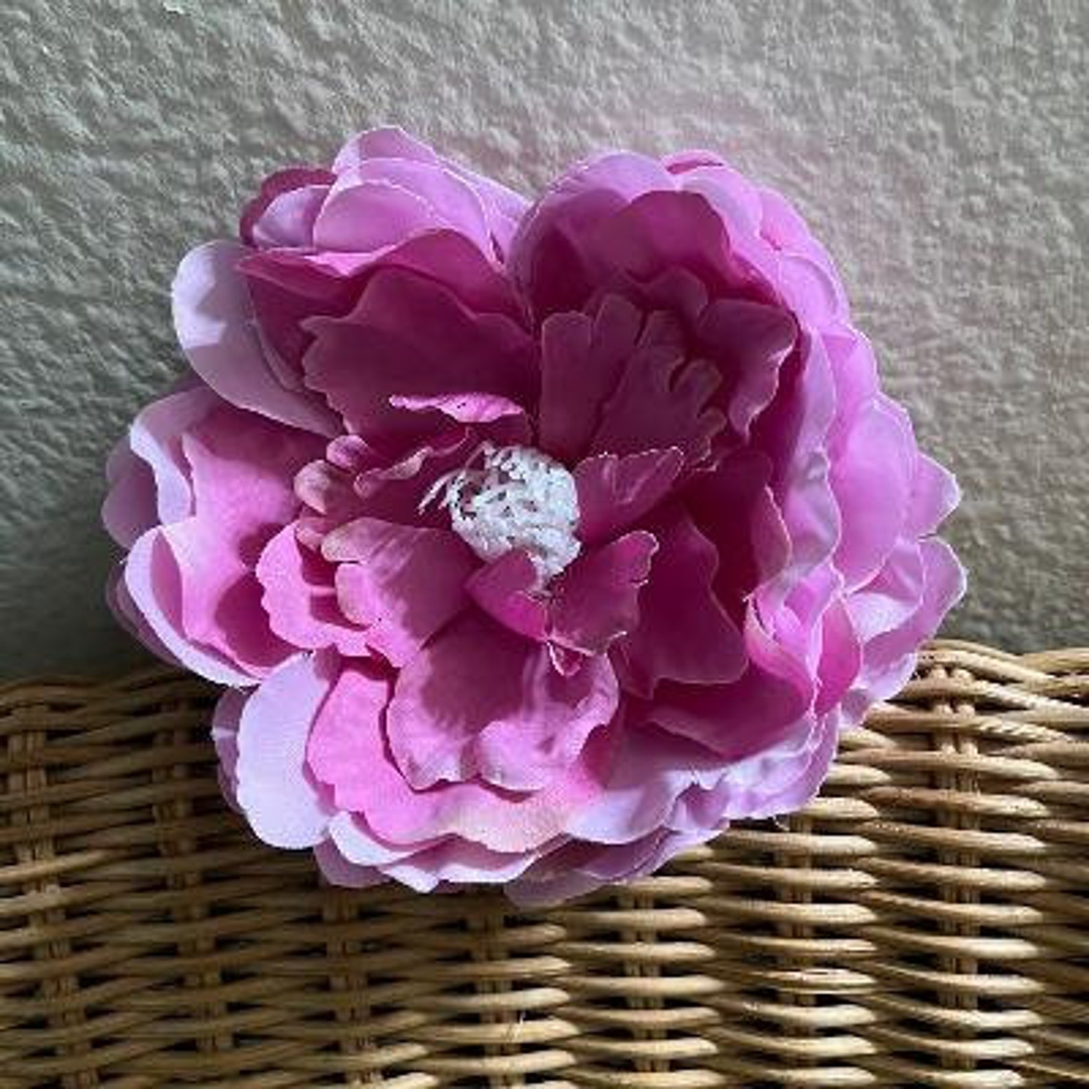 Mauve/pink Large Peony Silk Flower Hair Clip Etsy