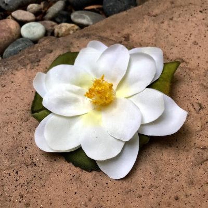 Ivory Lotus Flower Silk Flower Hair Clip