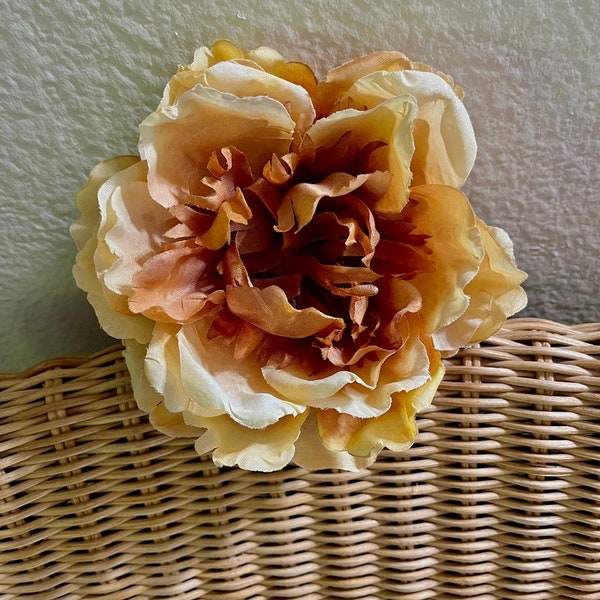 Peony, Large Caramel, Dance Flower Hair Clip