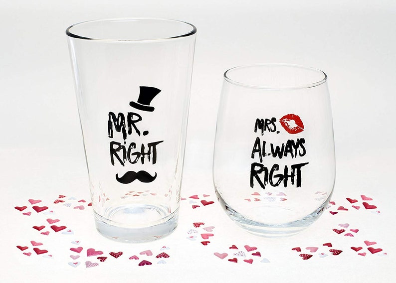 Funny Wedding Gifts Mr Right And Mrs Always Right Novelty Etsy