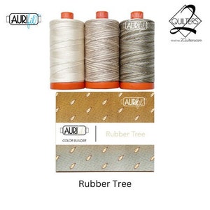 Aurifil 50wt Color Builder 3-spool Box, Rubber Tree