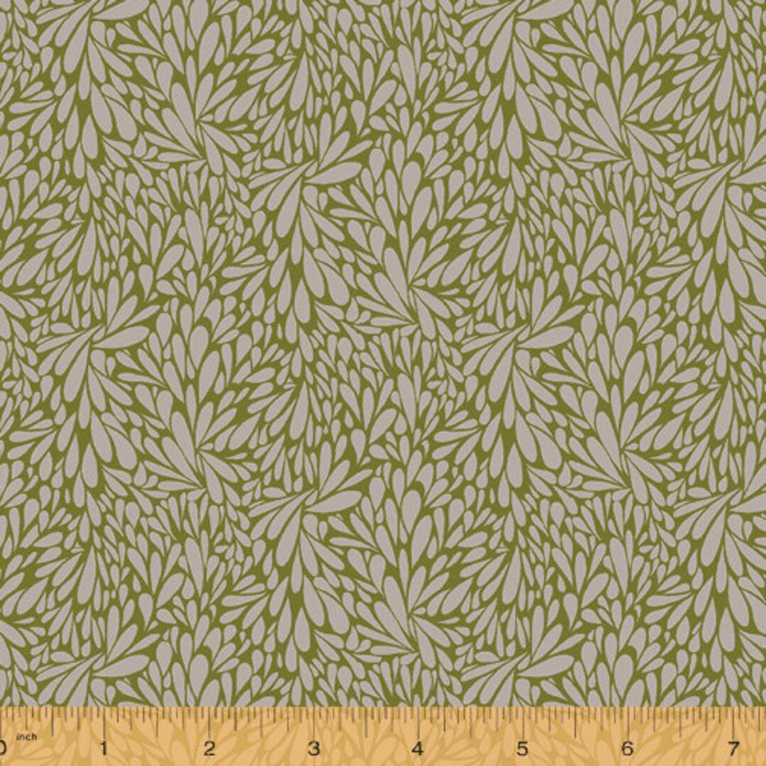 Windham Fabrics, Solstice, Leafy - Olive by Sally Kelly, per Half-yard ...