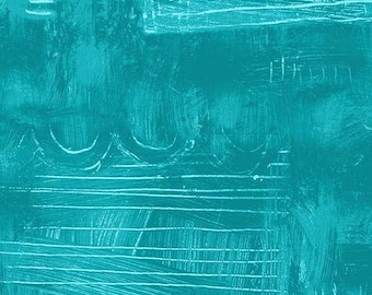 Colorwash by Carrie Bloomston, Scribble in Teal, per half-yard, Windham Fabrics