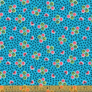Five and Ten by Denyse Schmidt, Pop Posey in Blue, Windham Fabrics, per half yard