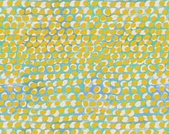 Happy by Carrie Bloomston, Layered Dot in Mustard, per half-yard, Windham Fabrics