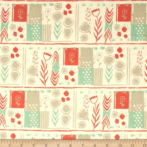 Cotton + Steel August, Mezzanine, Coral and Cream, Sarah Watts, per half-yard