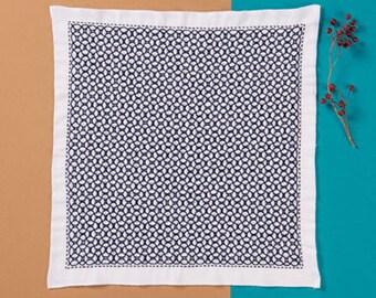 Sashiko-Sampler japonés Hitomezashi blanco Hana-Fu... – Grandado