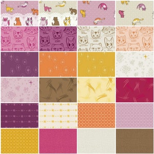 Windham Fabrics, Dashing in Gold Caturday by Felice Regina, per half-yard image 2