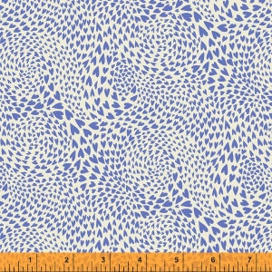 Windham Fabrics, Eden, Swirl Of Hearts in Periwinkle by Sally Kelly, per half-yard
