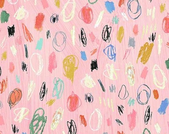 Happy by Carrie Bloomston, Artist in Pink, per half-yard, Windham Fabrics