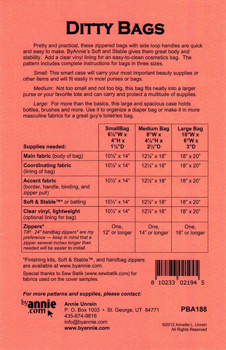 Ditty Bags Patterns by Annie Pattern Booklet Etsy