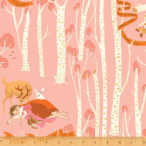 Windham Fabrics, Snow White in Pink &quot;Far Far Away 3&quot; by Heather Ross, per half-yard