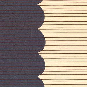 Robert Kaufman Fabrics, Harriot, Scallop Single Border in Steel, by Carolyn Friedlander, 34&quot; (LAST PIECE, Remnant)