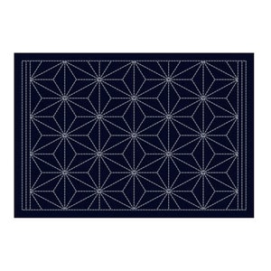 Olympus #L-2003 Sashiko Placemat Fabric Only – Asanoha Hemp Leaf (Indigo)